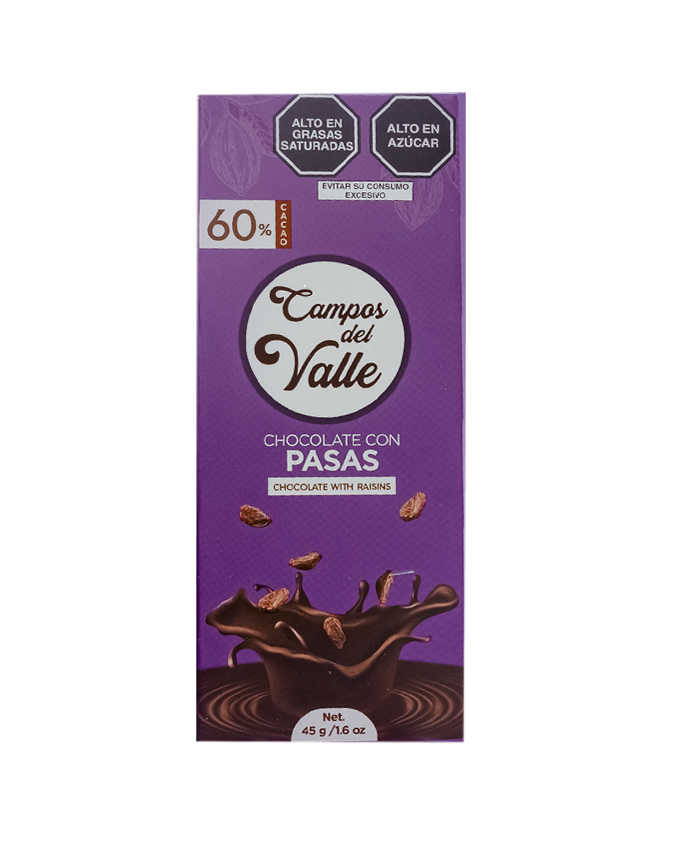 Chocolate con Pasas al 60% Cacao